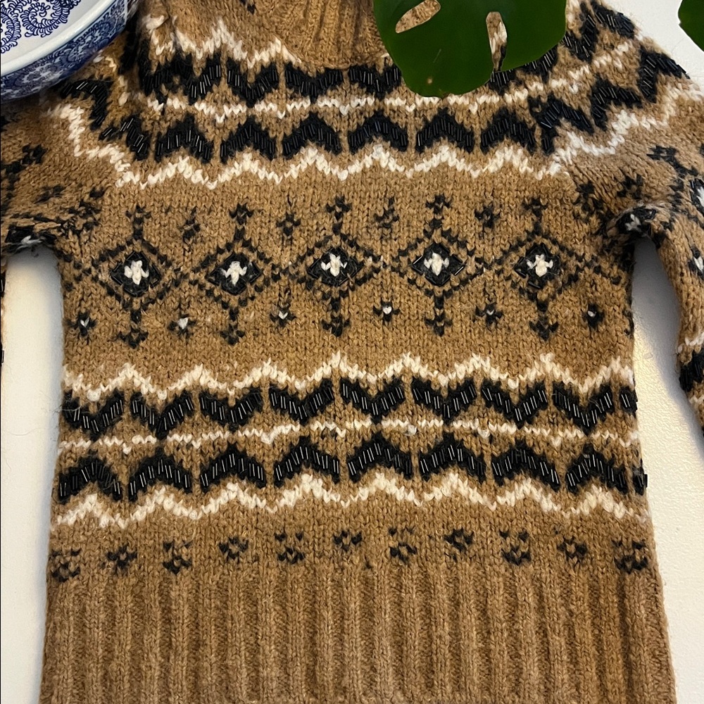 Veronica Beard Brown and Black Patterned Turtleneck Sweater - Picture 8 of 8